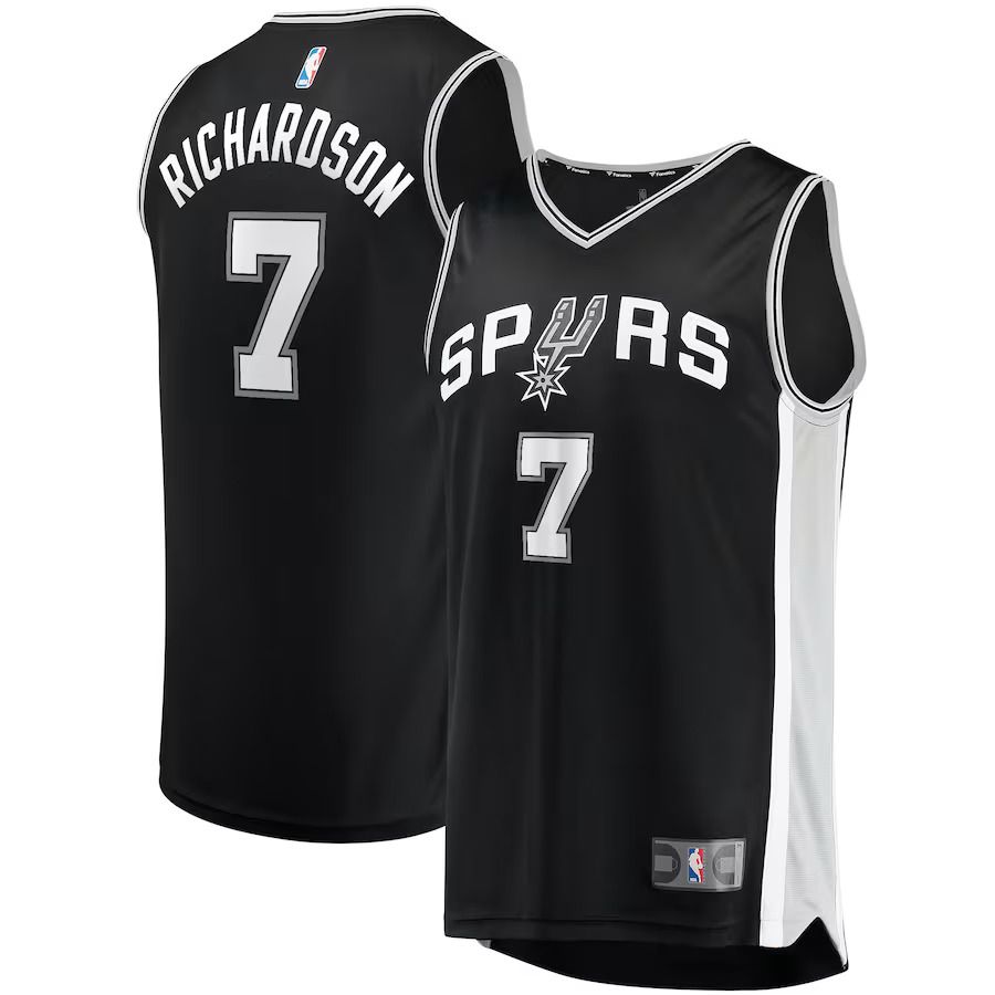 Men San Antonio Spurs 7 Josh Richardson Fanatics Branded Black Fast Break Replica NBA Jersey
